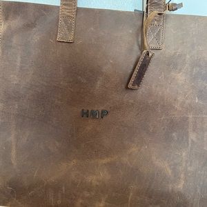 All leather kiko tote. Can be used for hot iron branding!